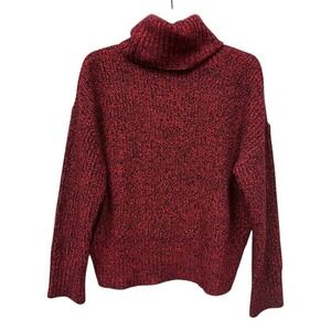 Sanctuary Women's Red Black Speckled Turtleneck Cozy Sweater Size Small